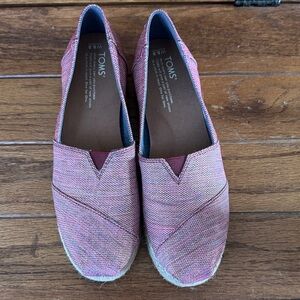 Toms Women's Pink Espadrille Slip-Ons